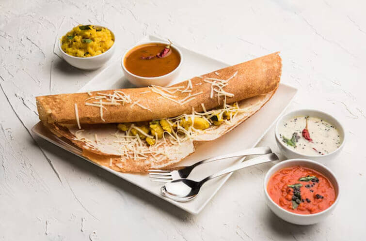 Cheese masala dosa